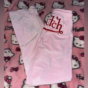 von dutch velour light pink wide leg pants